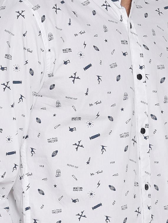 white cotton casual shirt - 15702958 - Zoom Image - 5