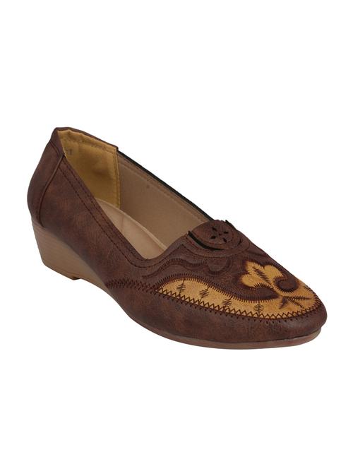brown slip on wedges - 15703127 - Standard Image - 1