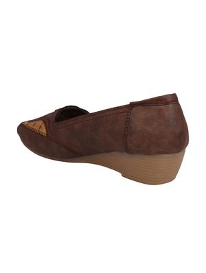 brown slip on wedges - 15703127 - Standard Image - 3