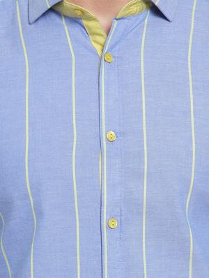 light blue striped casual shirt - 15703624 - Standard Image - 4