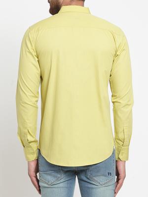 yellow cotton casual shirt - 15703629 - Standard Image - 3