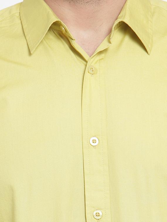 yellow cotton casual shirt - 15703629 - Zoom Image - 4