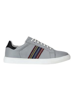 grey leatherette lace up sneakers - 15704981 - Standard Image - 2