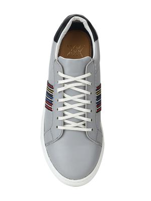 grey leatherette lace up sneakers - 15704981 - Standard Image - 4