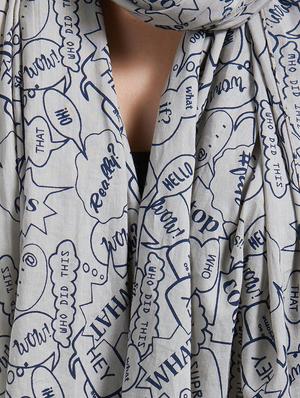 grey cotton stole - 15705056 - Standard Image - 3
