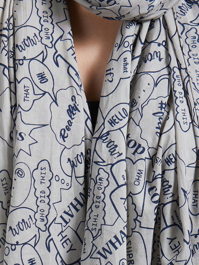 grey cotton stole - 15705056 - Zoom Image - 3
