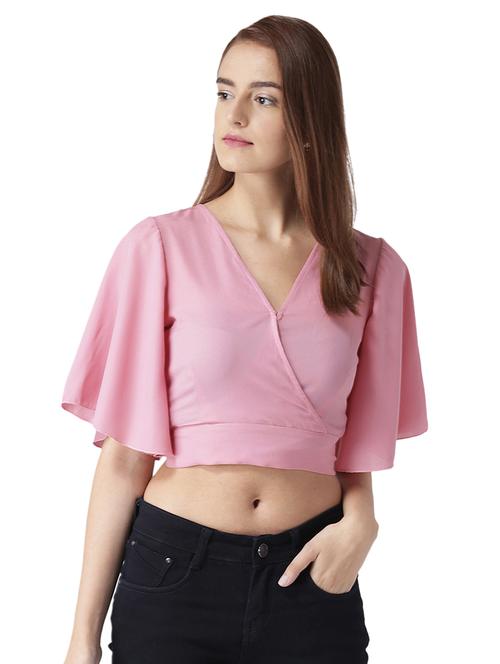 Bell sleeve Tie Up Back Surplice top - 15705148 - Very Small Image - 1