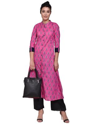 foil print a-line kurta - 15705259 - Standard Image - 4