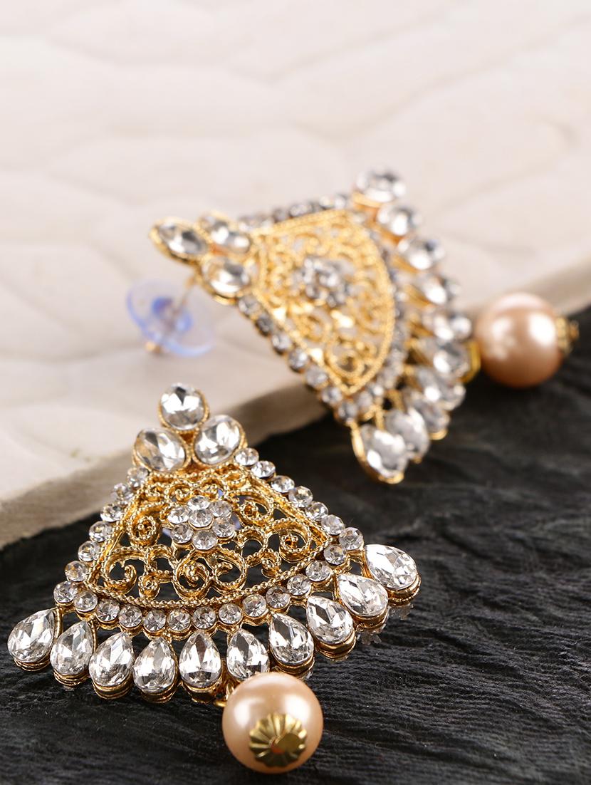 gold plated drop earring - 15706212 - Zoom Image - 1
