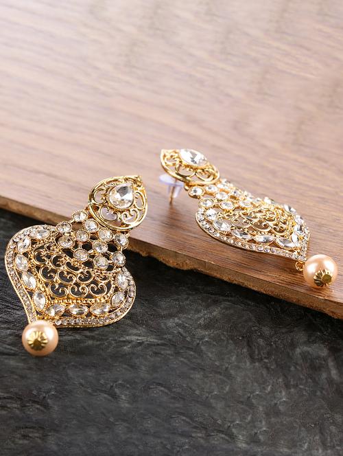 gold plated drop earring - 15706213 - Standard Image - 1