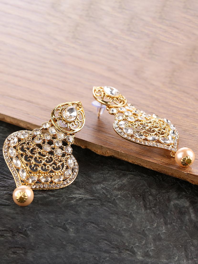 gold plated drop earring - 15706213 - Zoom Image - 1