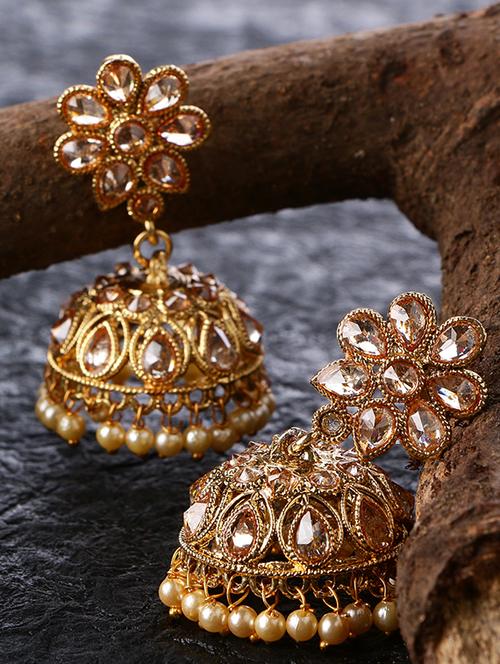 gold plated drop earring - 15706255 - Standard Image - 1