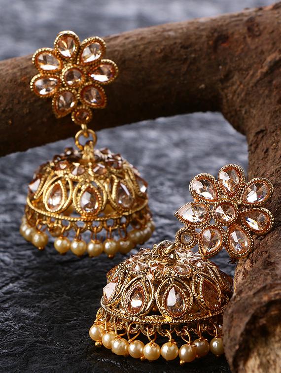 gold plated drop earring - 15706255 - Zoom Image - 1