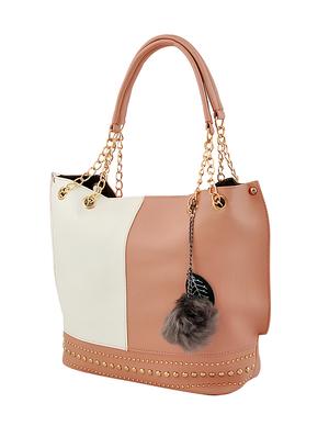 pink leatherette (pu) combo handbag - 15707060 - Standard Image - 4