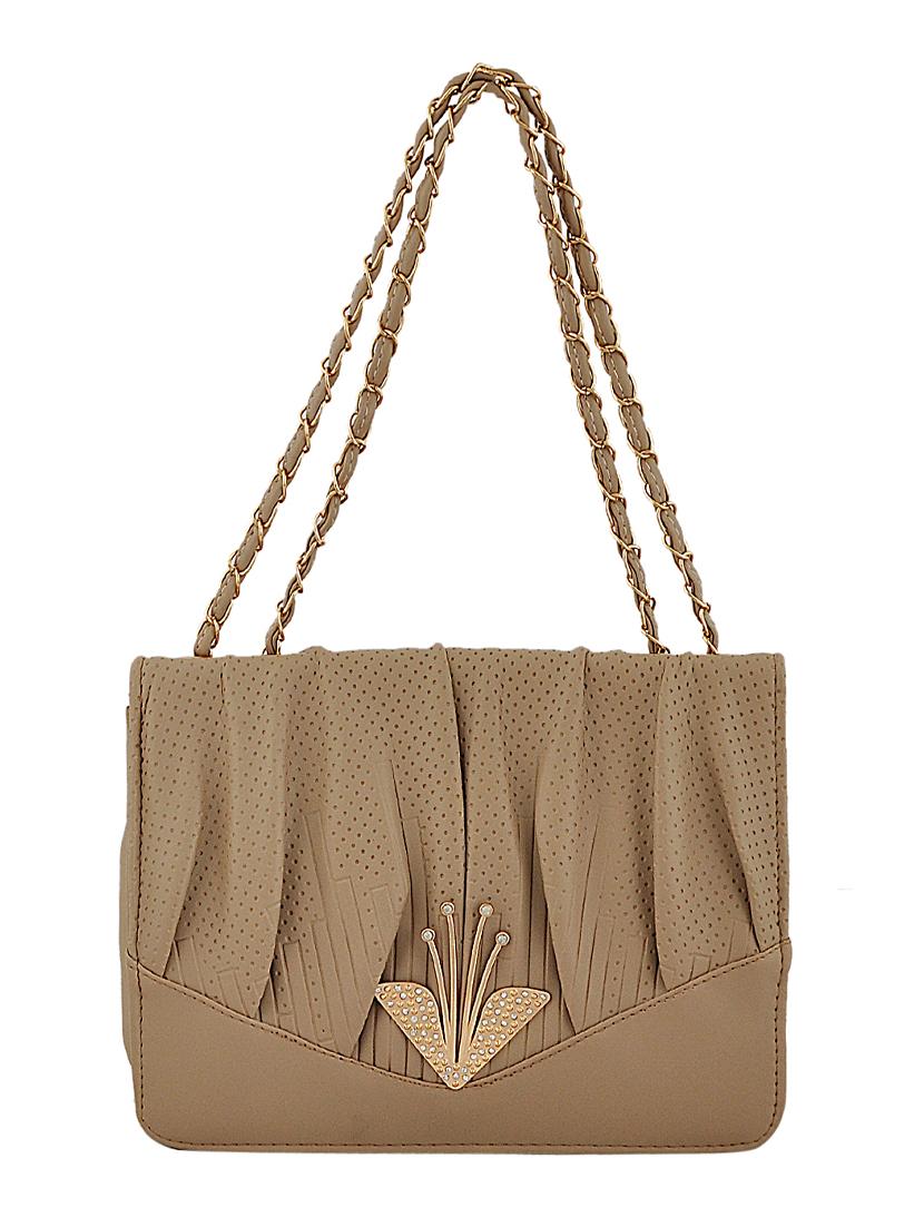 beige leatherette (pu) regular handbag - 15707068 - Zoom Image - 1