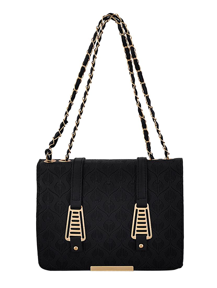 black leatherette (pu) regular handbag - 15707074 - Zoom Image - 1