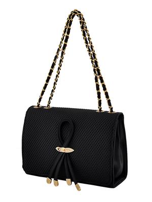 black leatherette (pu) regular handbag - 15707080 - Standard Image - 4