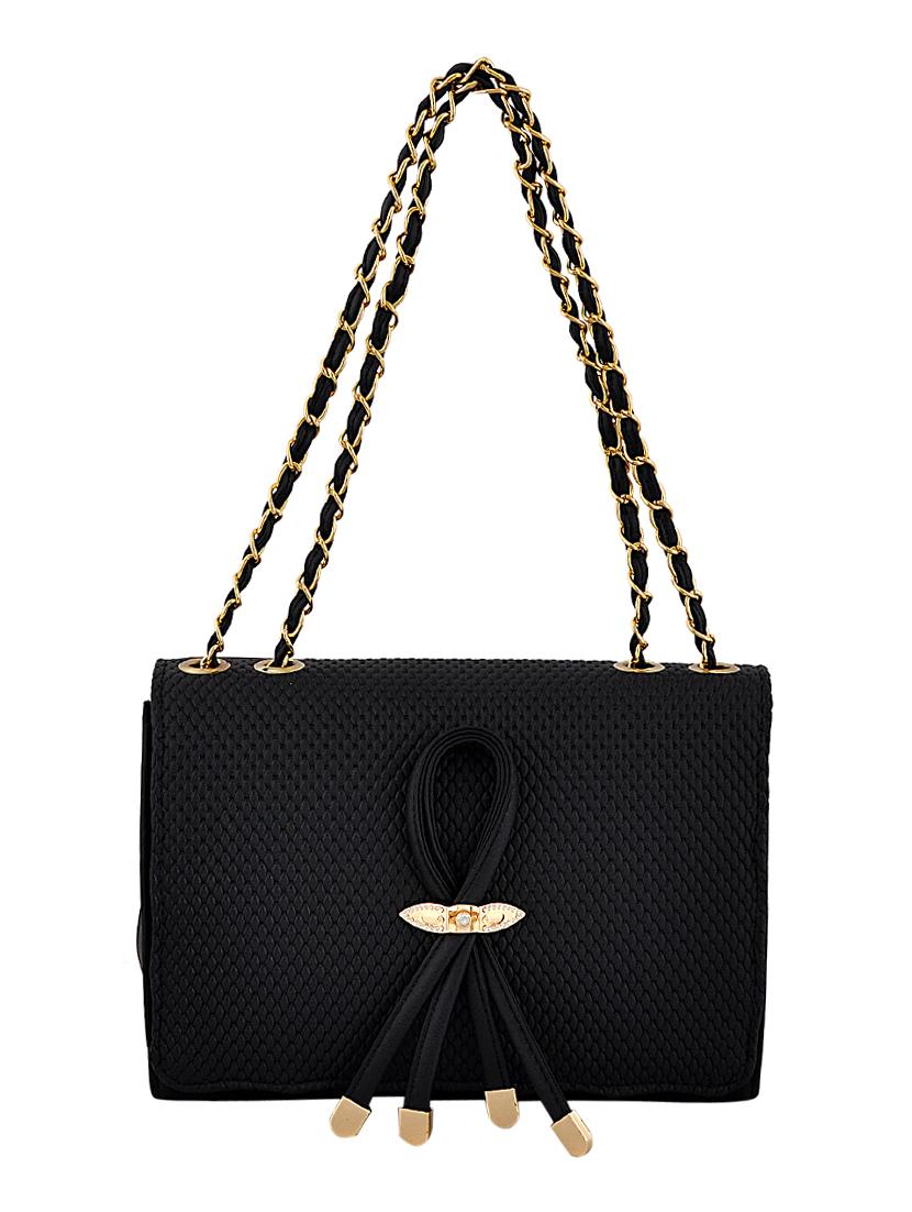 black leatherette (pu) regular handbag - 15707080 - Zoom Image - 1