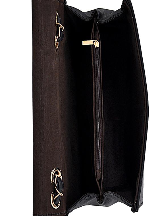 black leatherette (pu) regular handbag - 15707080 - Zoom Image - 3