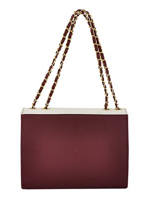 maroon leatherette (pu) regular handbag - 15707084 - Standard Image - 2
