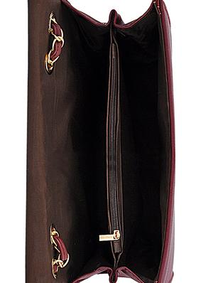 maroon leatherette (pu) regular handbag - 15707084 - Standard Image - 3