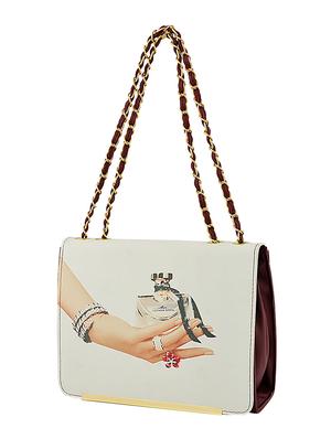 maroon leatherette (pu) regular handbag - 15707084 - Standard Image - 4