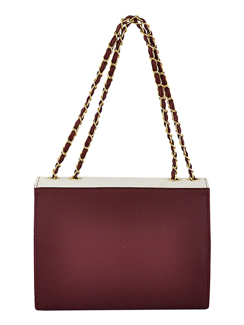 maroon leatherette (pu) regular handbag - 15707084 - Zoom Image - 2