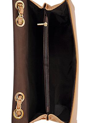 brown leatherette (pu) regular handbag - 15707085 - Standard Image - 3