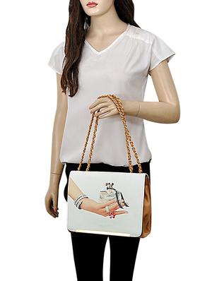 brown leatherette (pu) regular handbag - 15707085 - Standard Image - 5