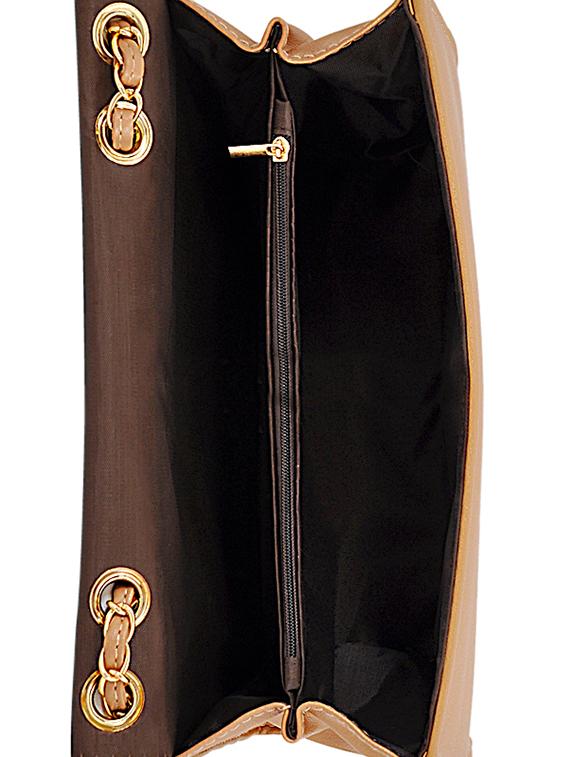 brown leatherette (pu) regular handbag - 15707085 - Zoom Image - 3