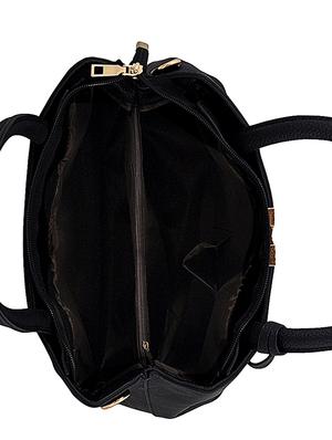 black leatherette (pu) regular handbag - 15707091 - Standard Image - 3