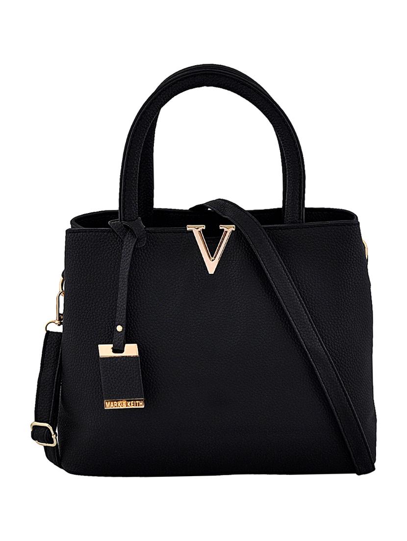 black leatherette (pu) regular handbag - 15707091 - Zoom Image - 1