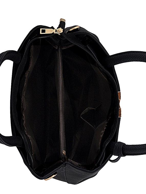 black leatherette (pu) regular handbag - 15707091 - Zoom Image - 3