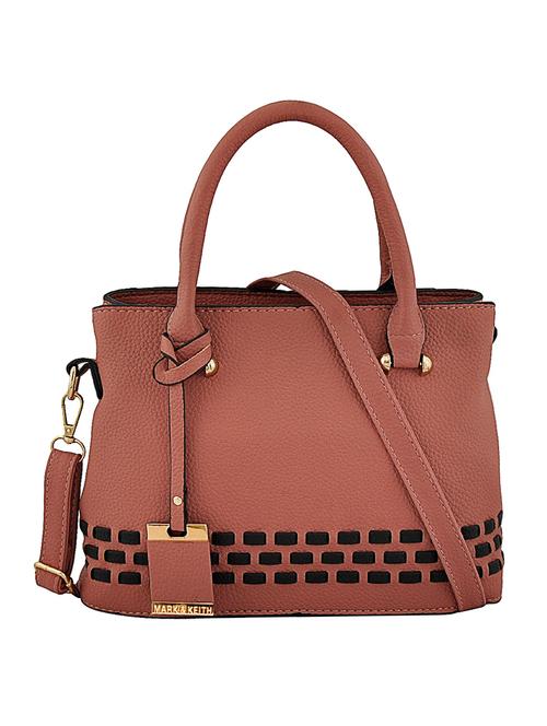 brown leatherette (pu) regular handbag - 15707096 - Standard Image - 1