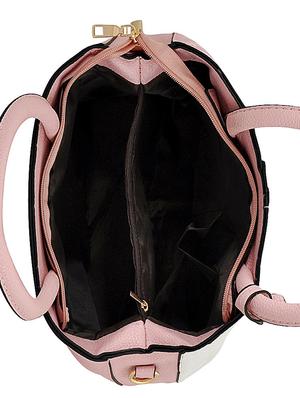 pink leatherette (pu) regular handbag - 15707098 - Standard Image - 3