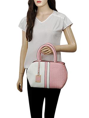 pink leatherette (pu) regular handbag - 15707098 - Standard Image - 5