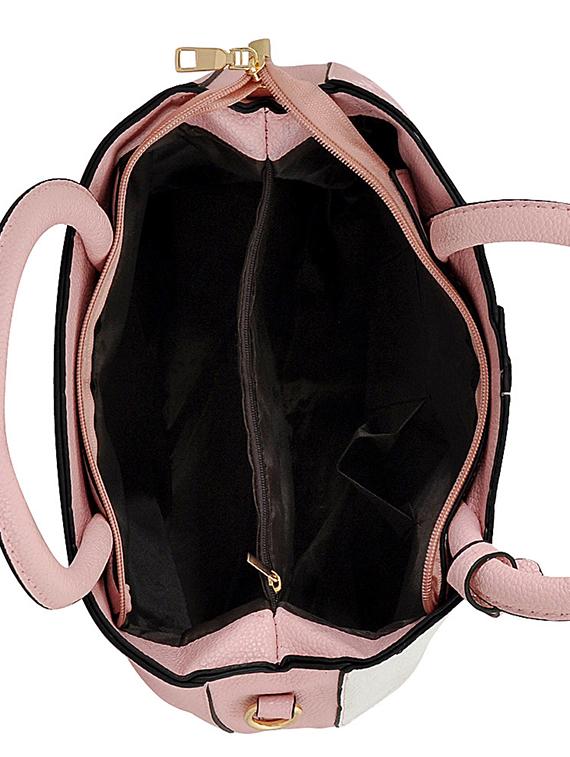 pink leatherette (pu) regular handbag - 15707098 - Zoom Image - 3