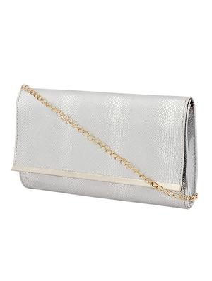 silver leatherette (pu) regular sling bag - 15707104 - Standard Image - 4