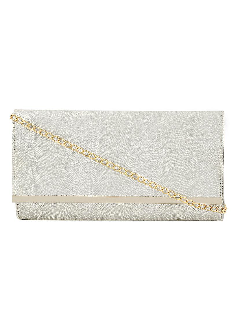 silver leatherette (pu) regular sling bag - 15707104 - Zoom Image - 1