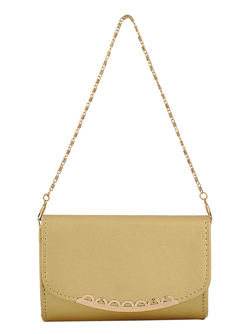 gold leatherette (pu) regular sling bag - 15707116 - Zoom Image - 1