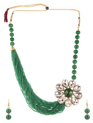 green necklace and earrings set - 15707510 - Standard Image - 2