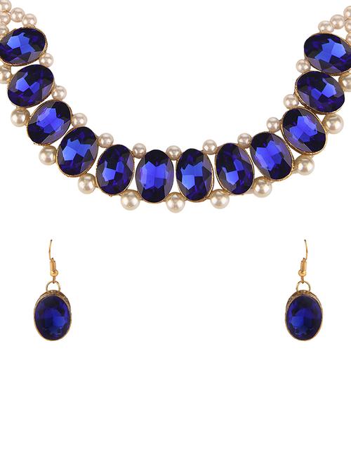 blue necklace and earrings set - 15707527 - Standard Image - 1