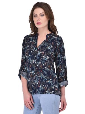 button detail pleated back floral top - 15707970 - Standard Image - 2