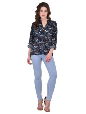 button detail pleated back floral top - 15707970 - Standard Image - 4