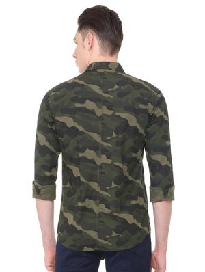 green cotton casual shirt - 15708097 - Standard Image - 2
