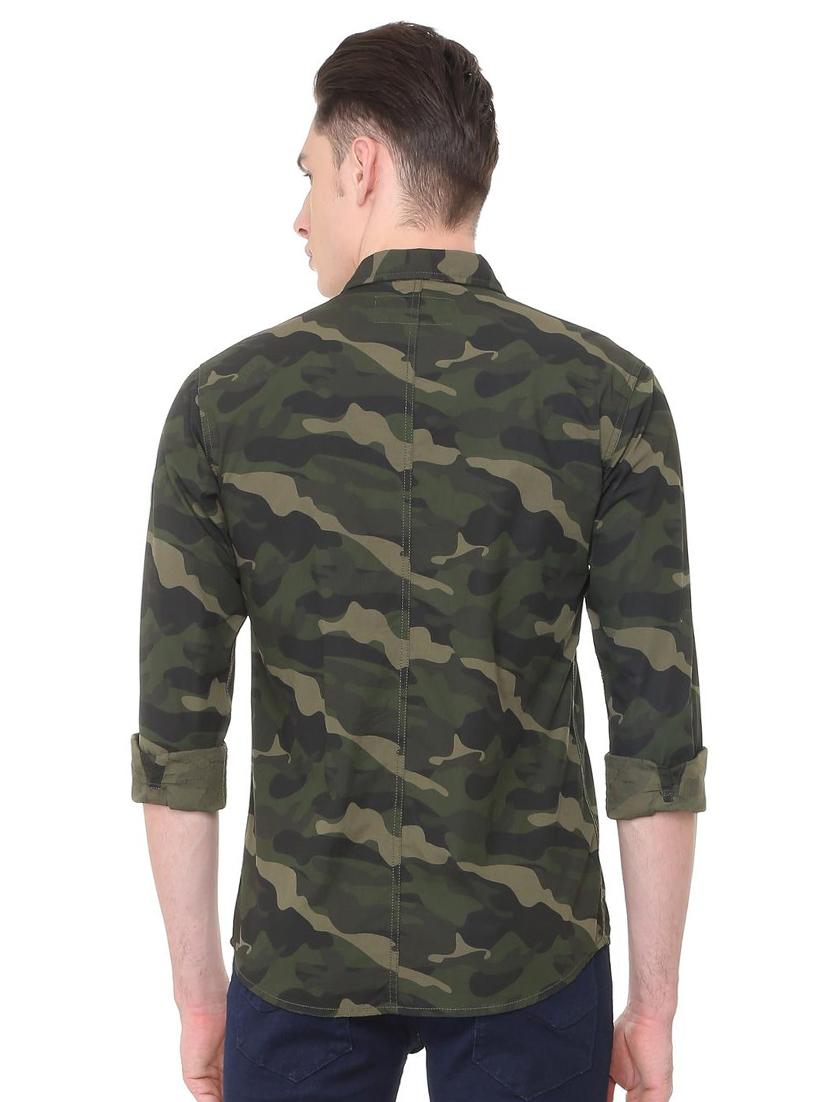 green cotton casual shirt - 15708097 - Zoom Image - 2