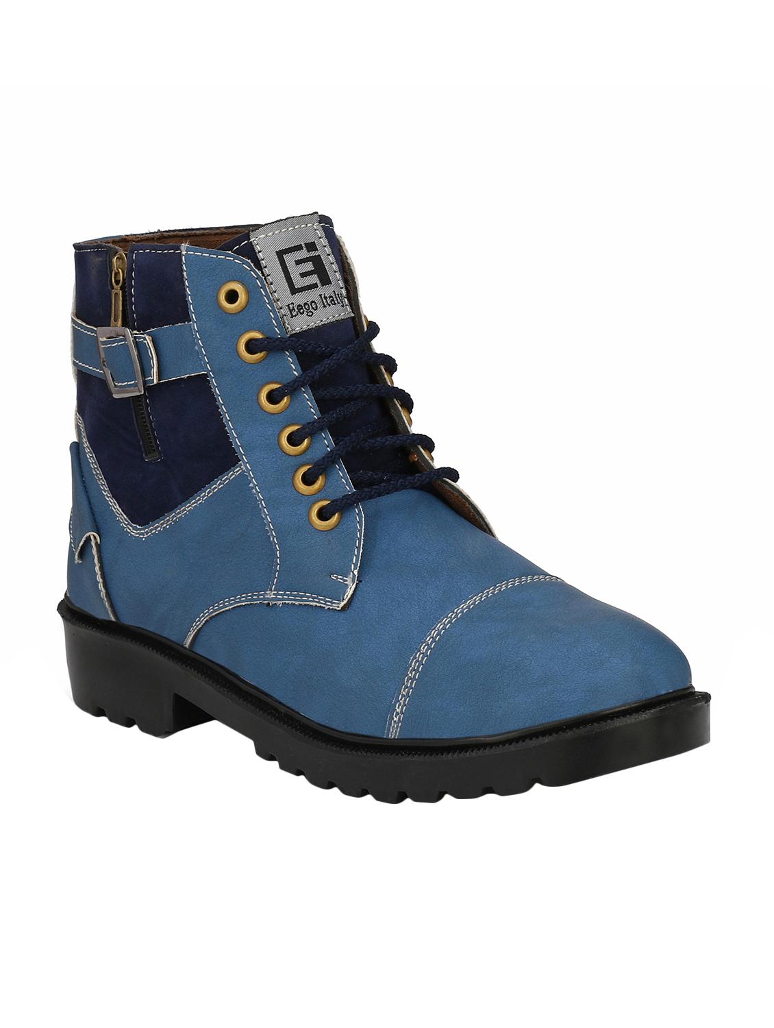 blue leatherette high ankle boots - 15708978 - Zoom Image - 1