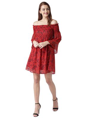shirring detail off shoulder dress - 15709077 - Standard Image - 4