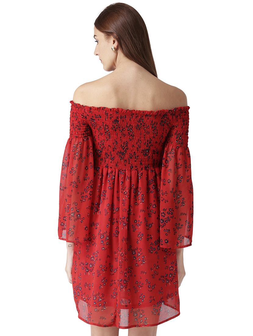 shirring detail off shoulder dress - 15709077 - Zoom Image - 3