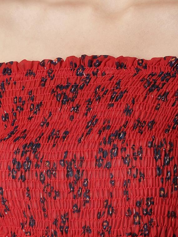 shirring detail off shoulder dress - 15709077 - Zoom Image - 5